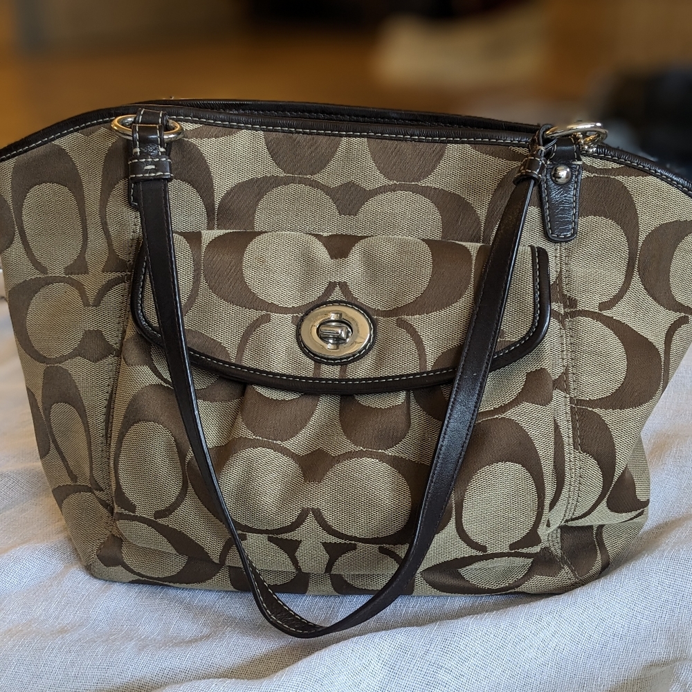 COACH Khaki Brown Signature Bag
